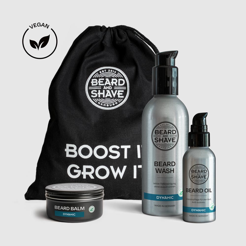 Bartpflegeset "Care & Styling" in der Duftrichtung Dynamic von Beard and Shave